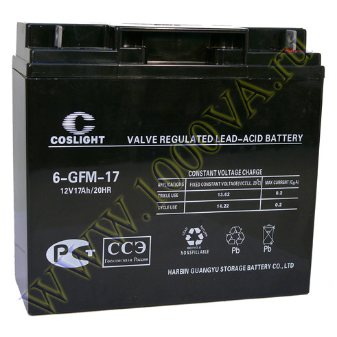 Аккумулятор COSLIGHT 6-GFM-17 по хорошей цене, с доставкой по Москве и ...