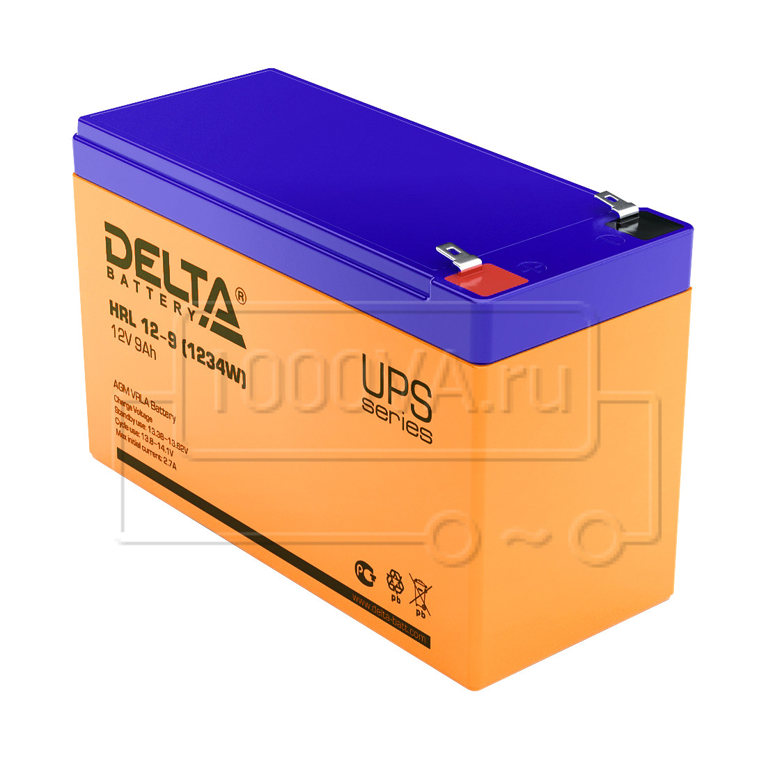Аккумулятор Delta HRL 12-9 (1234W) Опт/Розница. Доставка в регионы и по ...