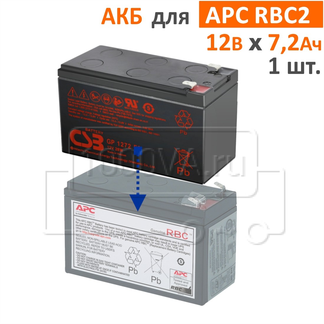 CSB, BB Battery Комплект аккумуляторов для APC RBC2