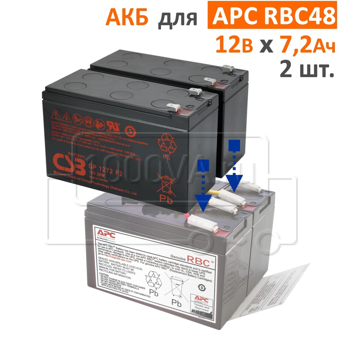 CSB, BB Battery Комплект аккумуляторов для APC RBC48